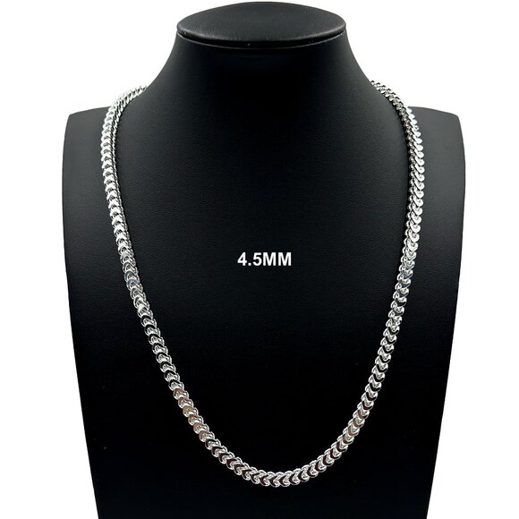 Real 925 SOLID Sterling Silver 4.5mm Franco Link Chain Necklace 24" inch - Picture 1 of 6